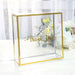 25 Trimmed 8" x 8" PVC Favor Boxes with Rope Handles and Thank You Print - Gold and Clear BAG_PVC06_8X8_CLGD