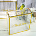 25 Trimmed 8" x 8" PVC Favor Boxes with Rope Handles and Thank You Print - Gold and Clear BAG_PVC06_8X8_CLGD