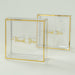 25 Trimmed 8" x 8" PVC Favor Boxes with Rope Handles and Thank You Print - Gold and Clear BAG_PVC06_8X8_CLGD