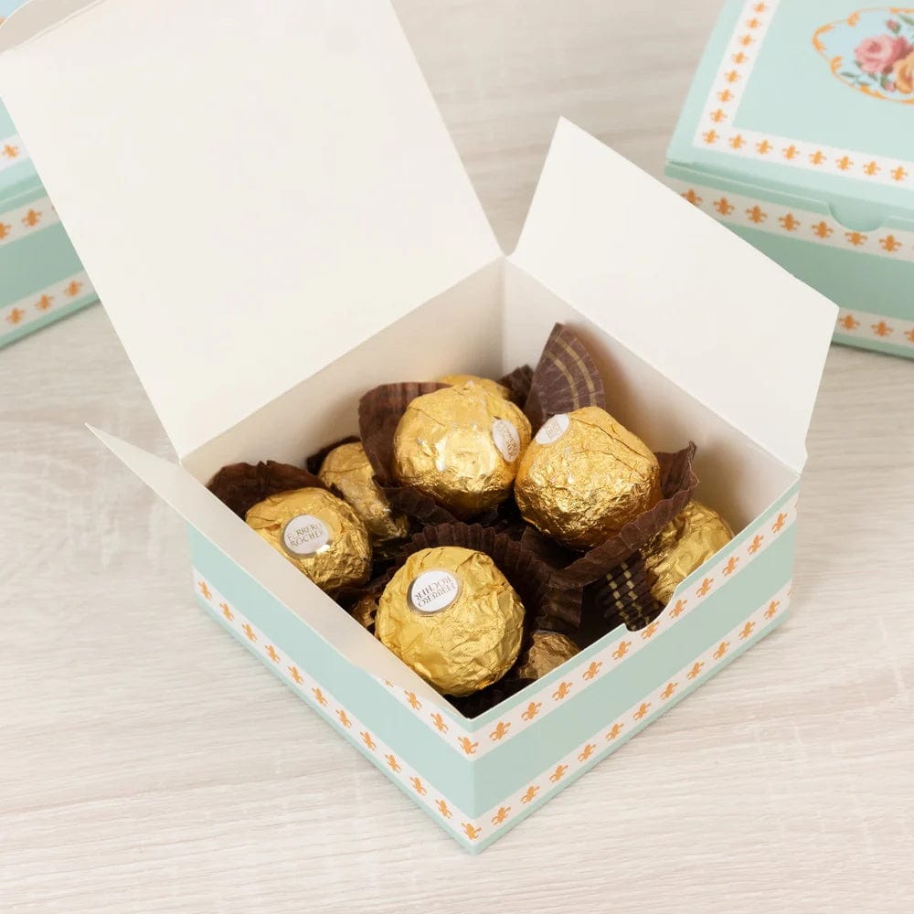 25 Vintage Rose Floral Party Favor Boxes