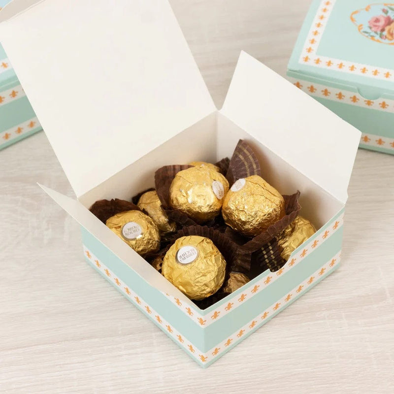 25 Vintage Rose Floral Party Favor Boxes