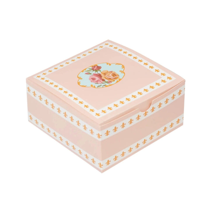 25 Vintage Rose Floral Party Favor Boxes BOX_4X4X2_TEA01_080