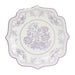 25 White Paper Dinner Plates with Blue Floral Print and Scalloped Rim - Disposable Tableware DSP_PPR0016_10_LAV