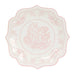 25 White Paper Dinner Plates with Blue Floral Print and Scalloped Rim - Disposable Tableware DSP_PPR0016_10_PINK