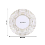25 White with Gold Porcelain Design Round Paper Plates - Disposable Tableware