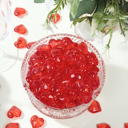 250 Acrylic Heart Diamond Gems Vase Fillers - Red ICE_HRT_RED