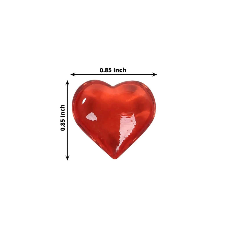250 Acrylic Heart Diamond Gems Vase Fillers - Red ICE_HRT_RED