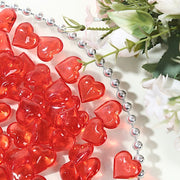 250 Acrylic Heart Diamond Gems Vase Fillers - Red ICE_HRT_RED