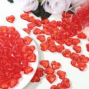 250 Acrylic Heart Diamond Gems Vase Fillers - Red ICE_HRT_RED