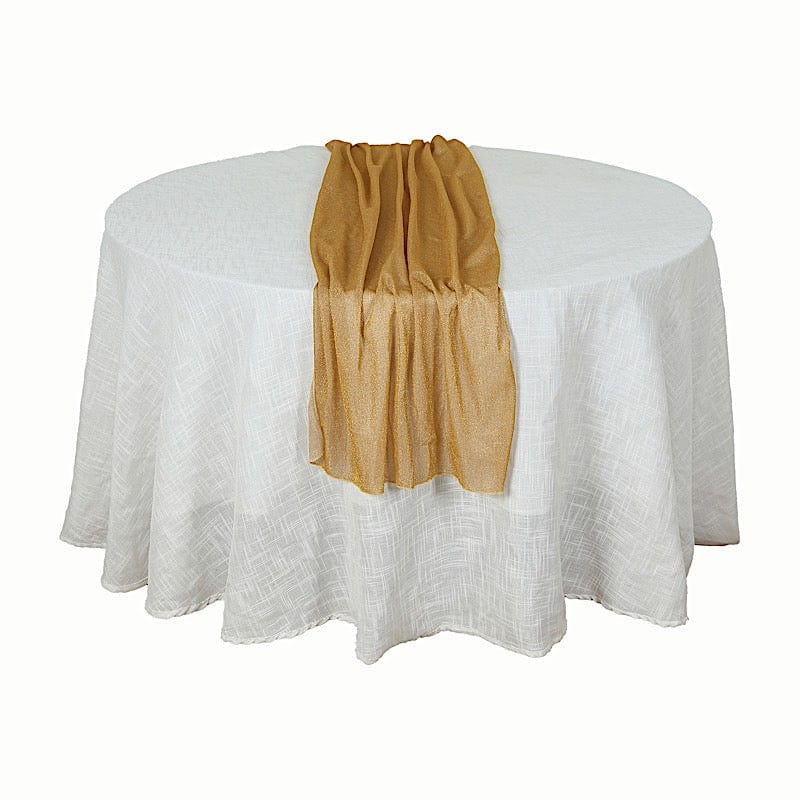 27" x 120" Sparkling Glitter Table Runner RUN_SHIM23_GOLD