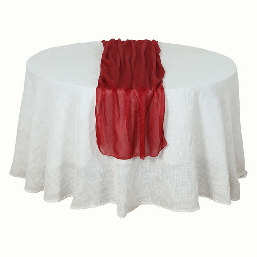 27" x 120" Sparkling Glitter Table Runner RUN_SHIM23_RED