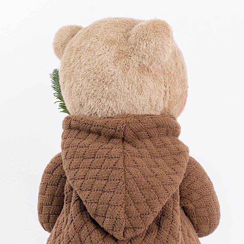 28" Boy Plush Teddy Bear Christmas Figurine with Knit Jackets