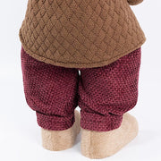 28" Boy Plush Teddy Bear Christmas Figurine with Knit Jackets
