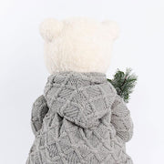 28" Boy Plush Teddy Bear Christmas Figurine with Knit Jackets