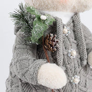 28" Boy Plush Teddy Bear Christmas Figurine with Knit Jackets