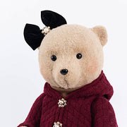 28" Girl Plush Teddy Bear Christmas Figurine with Knit Jackets