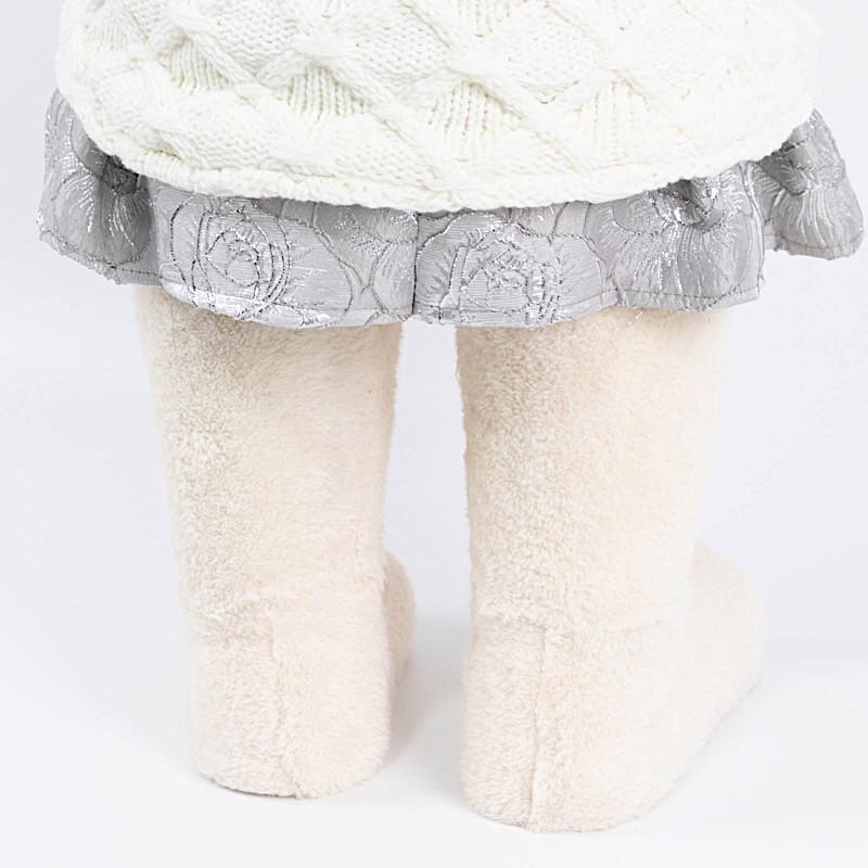 28" Girl Plush Teddy Bear Christmas Figurine with Knit Jackets