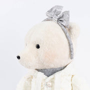 28" Girl Plush Teddy Bear Christmas Figurine with Knit Jackets