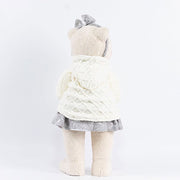 28" Girl Plush Teddy Bear Christmas Figurine with Knit Jackets