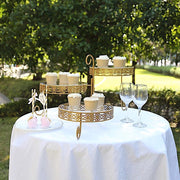 28" Round 3-Tier Metal Rotating Cupcake Stand with Acrylic Plates - Gold and Clear CHDLR_CAKE18_GOLD