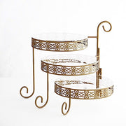 28" Round 3-Tier Metal Rotating Cupcake Stand with Acrylic Plates - Gold and Clear CHDLR_CAKE18_GOLD