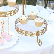 28" Round 3-Tier Metal Rotating Cupcake Stand with Acrylic Plates - Gold and Clear CHDLR_CAKE18_GOLD