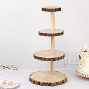 29" tall 4 Tier Rustic Wooden Cupcake Tower Stand - Natural CAKE_WOD001_4T_NAT