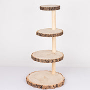 29" tall 4 Tier Rustic Wooden Cupcake Tower Stand - Natural CAKE_WOD001_4T_NAT