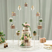 29" Tiered 12 Arm Round Acrylic Cupcake Holder Dessert Display Stand - Clear CAKE_PLST_003_12_CLR