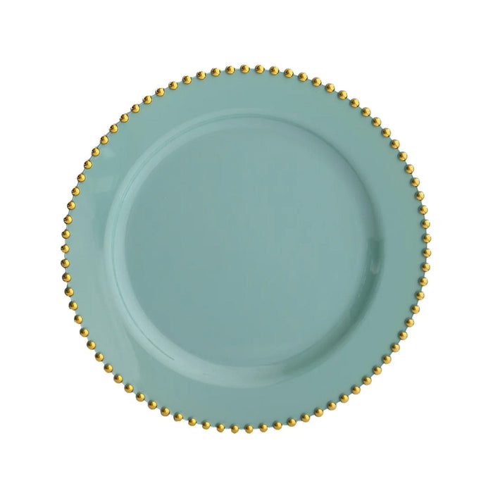 10 Round Plastic Salad Dinner Plates with Beaded Rim - Disposable Tableware DSP_PLR4239_8_087GD