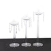 3 Acrylic Taper Candle Holders with Hanging Beads and Prisms - Clear CHDLR_CAND_043_SET3_CLR