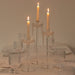 3 Acrylic Taper Candle Holders with Hanging Beads and Prisms - Clear CHDLR_CAND_043_SET3_CLR