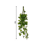 3 Artificial Cottonwood Leaves Bushes Hanging Vines - Green ARTI_GRN_HANG03_40