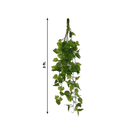 3 Artificial Cottonwood Leaves Bushes Hanging Vines - Green ARTI_GRN_HANG03_40