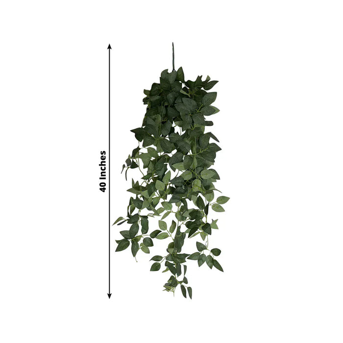 3 Artificial Hanging Greenery Bushes Silk Rose Leaf Vines - Green ARTI_GRN_HANG02_40