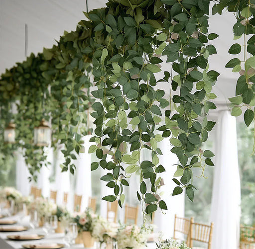 3 Artificial Hanging Greenery Bushes Silk Rose Leaf Vines - Green ARTI_GRN_HANG02_40