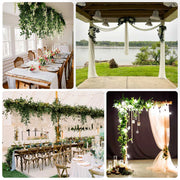 3 Artificial Hanging Greenery Bushes Silk Rose Leaf Vines - Green ARTI_GRN_HANG02_40