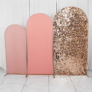 3 Assorted Fitted Round Top Wedding Arch Backdrop Stand Covers Set