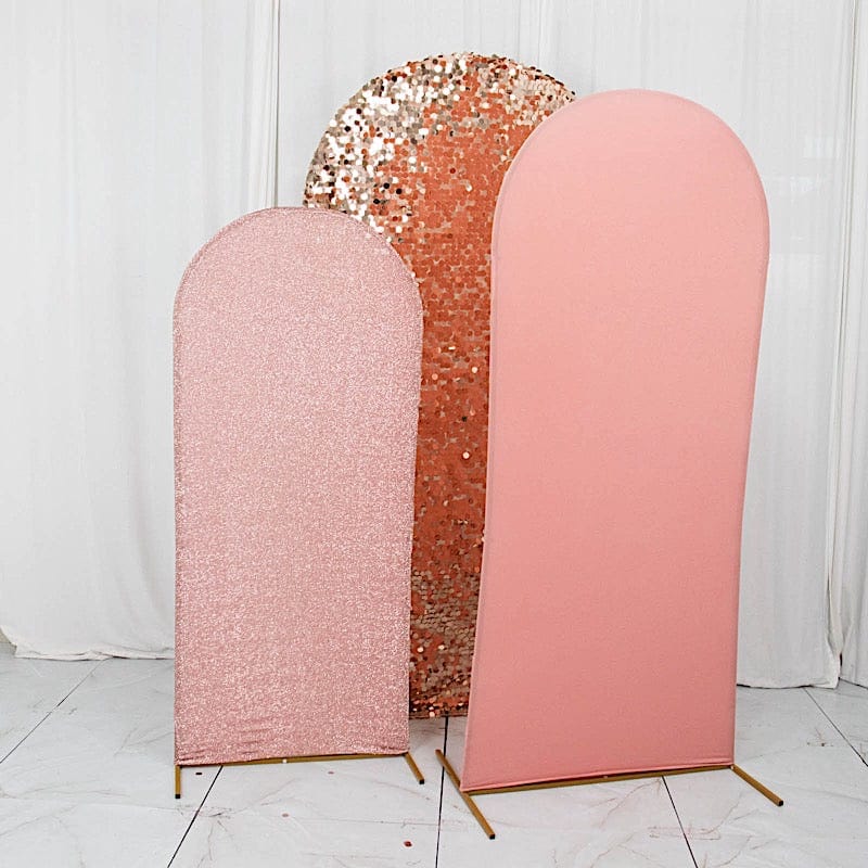 3 Assorted Fitted Round Top Wedding Arch Backdrop Stand Covers Set