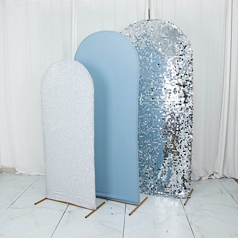 3 Assorted Fitted Round Top Wedding Arch Backdrop Stand Covers Set