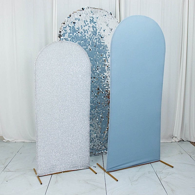 3 Assorted Fitted Round Top Wedding Arch Backdrop Stand Covers Set