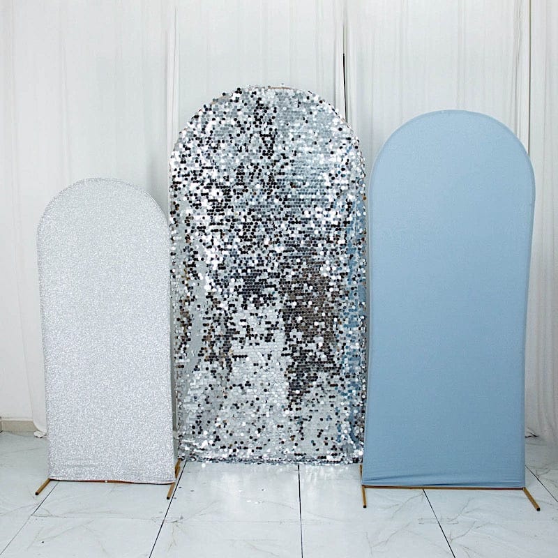 3 Assorted Fitted Round Top Wedding Arch Backdrop Stand Covers Set