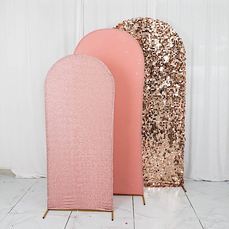3 Assorted Fitted Round Top Wedding Arch Backdrop Stand Covers Set