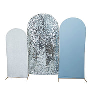 3 Assorted Fitted Round Top Wedding Arch Backdrop Stand Covers Set