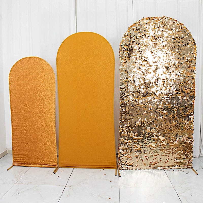 3 Assorted Fitted Round Top Wedding Arch Backdrop Stand Covers Set