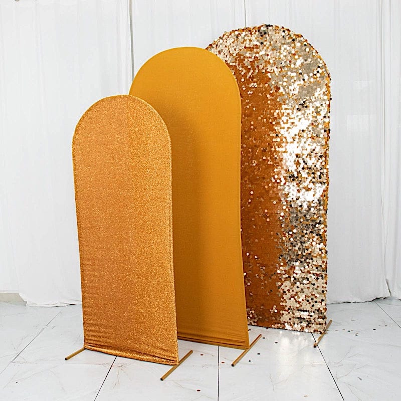 3 Assorted Fitted Round Top Wedding Arch Backdrop Stand Covers Set