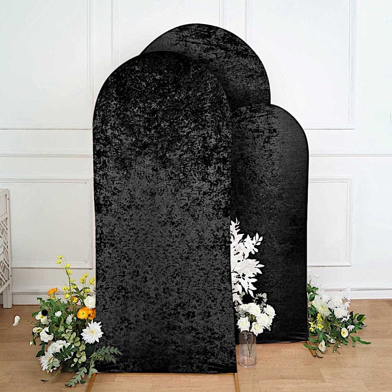 3 Crushed Velvet Chiara Wedding Arch Covers