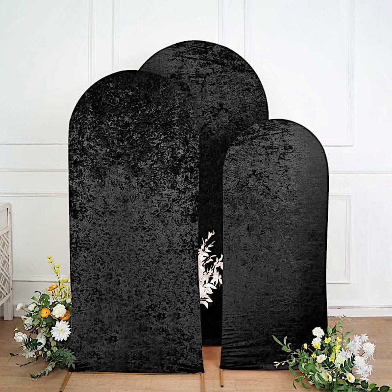 3 Crushed Velvet Chiara Wedding Arch Covers