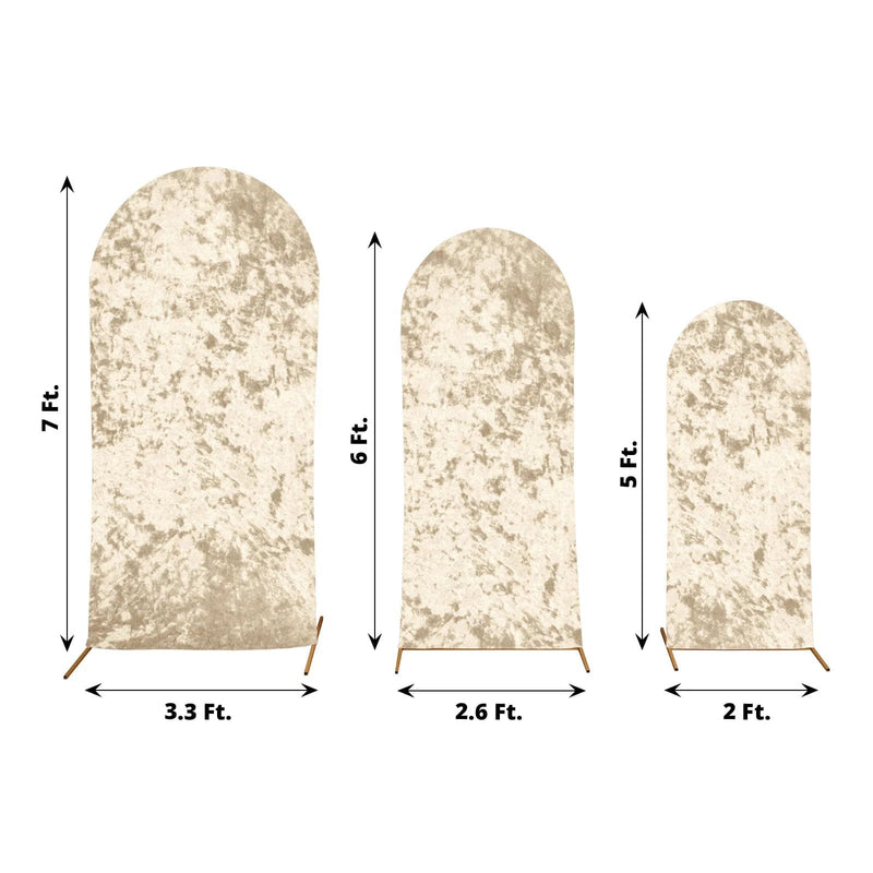 3 Crushed Velvet Chiara Wedding Arch Covers