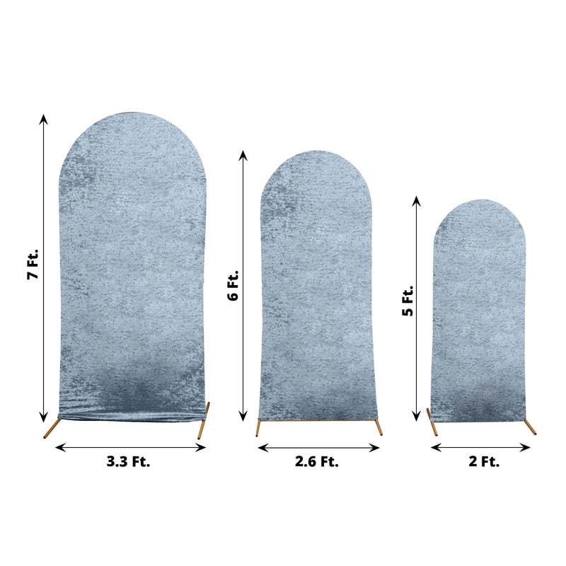 3 Crushed Velvet Chiara Wedding Arch Covers